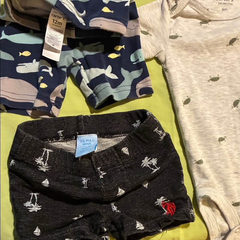 Baby Shorts w/Nautical Print 3/6 months, dolphin shorts, alligator onesies